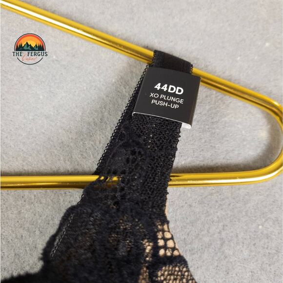 NWT Torrid Push-Up Bra Black XO Plunge Cozy Lace Straight Back Women's Size 44DD - Picture 6 of 9